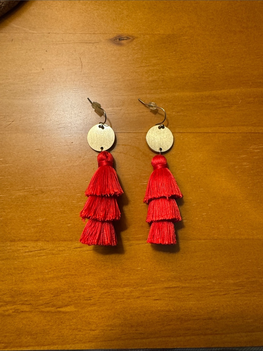 Red Tiered Tassel Drop Earrings - Women Jewelry